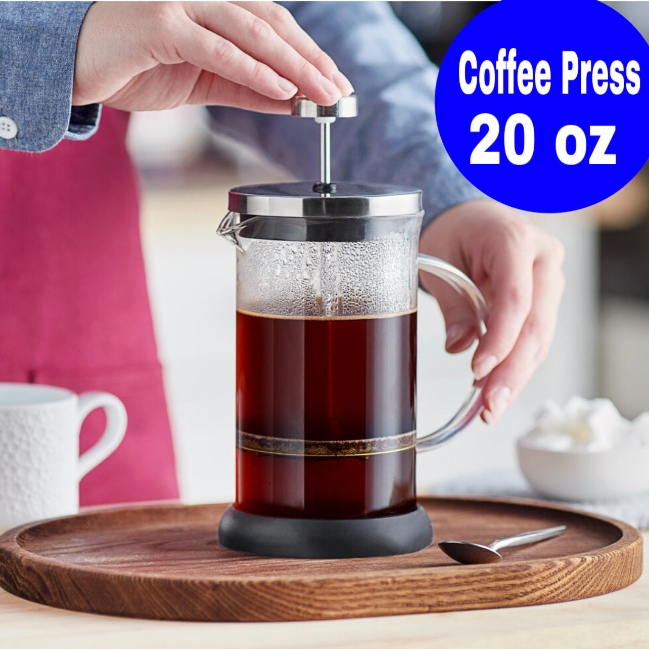 BBINGWARE 20 oz French Coffee Press Glass Stainless Steel Espresso Tea Maker