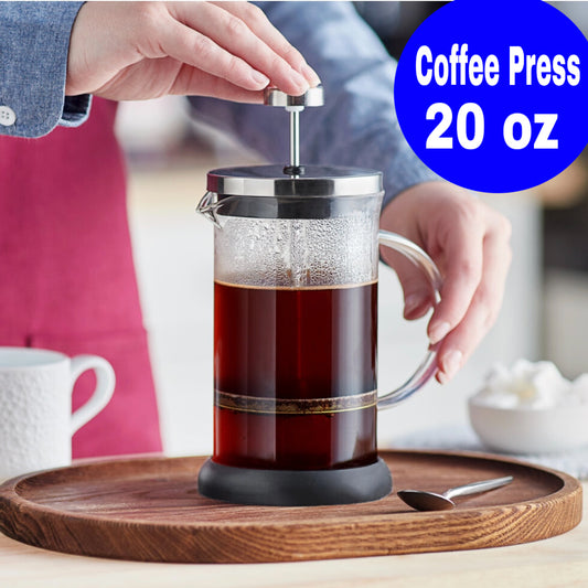 BBINGWARE 20 oz French Coffee Press Glass Stainless Steel Espresso Tea Maker
