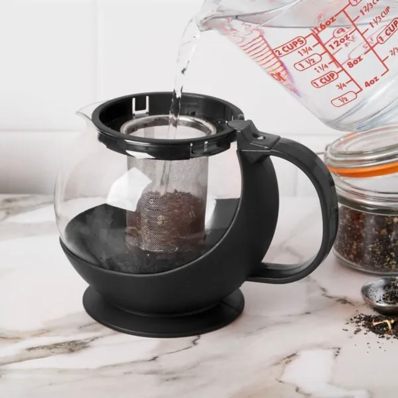 25 oz Tempered Glass Teapot Hot Tea Maker with Stainless Steel Infuser US Seller