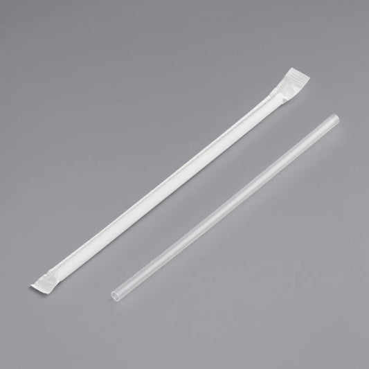BBINGWARE 500/ 1000 Wrapped Jumbo Clear Straws Water Juice Soda Straws 7 3/4 inch