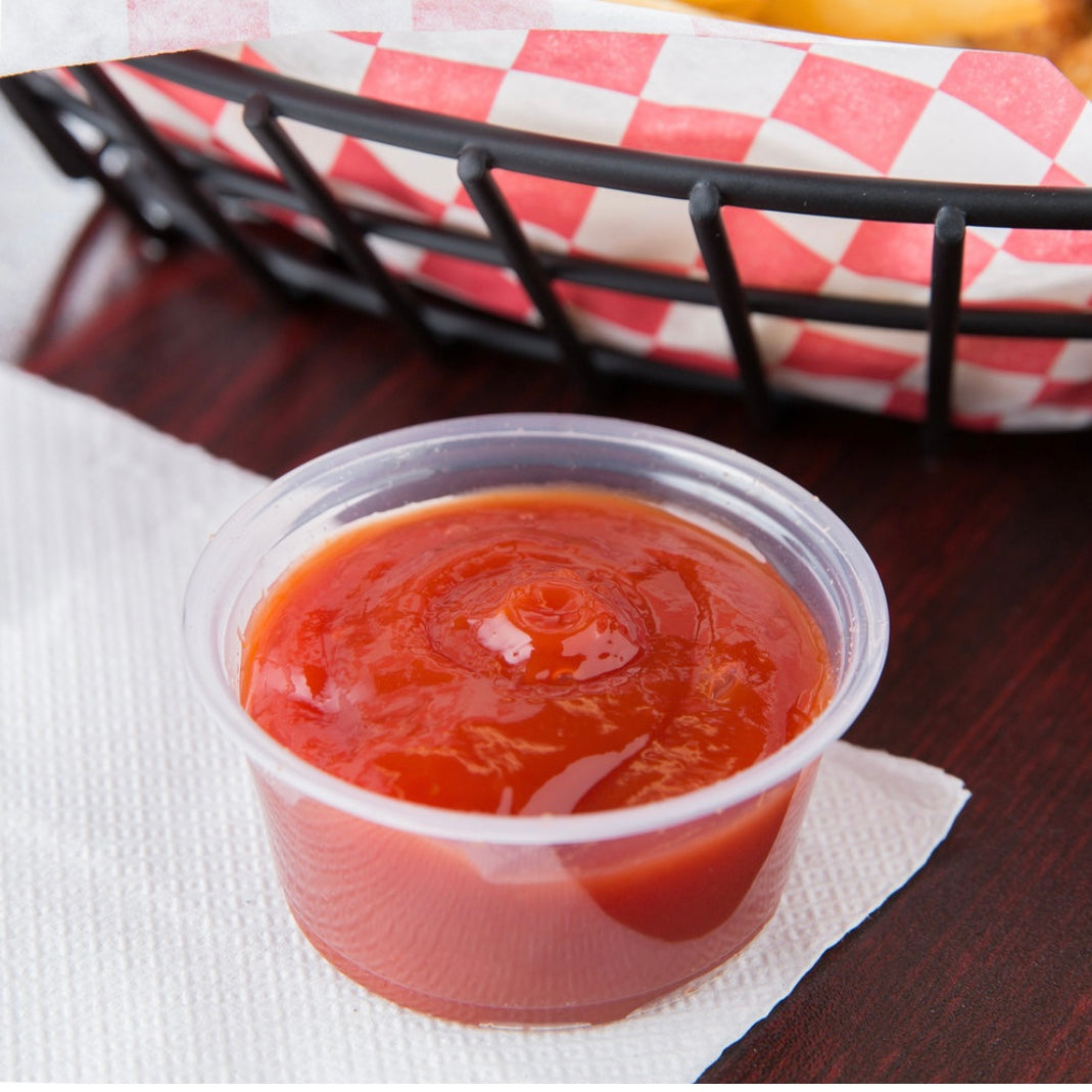 2 oz Plastic Clear Disposable Portion Cups Sauce Souffle Cup With Lids BPA Free